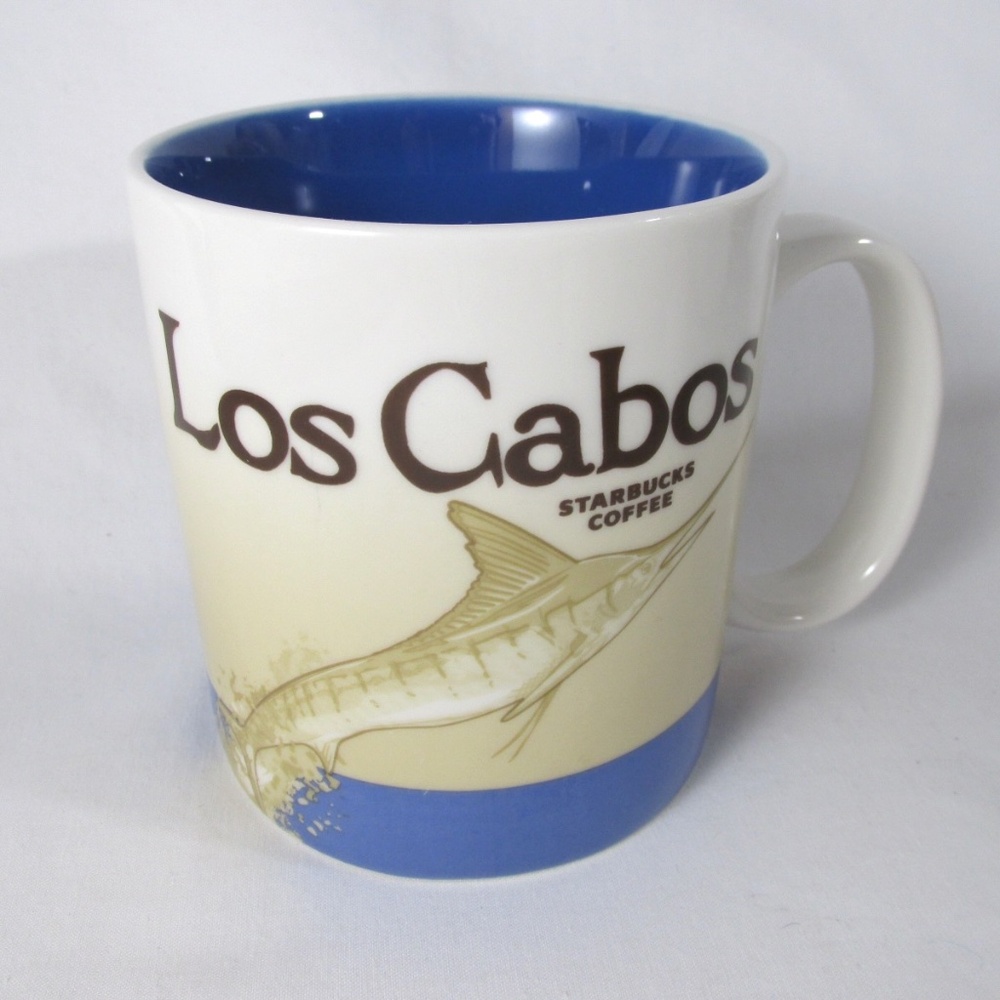 Starbucks Coffee Mug Los Cabos Mexico 16oz Global Icon 2014 Marlin Swordfish